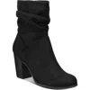Material Girl Midory Womens Faux Suede Heels Dress Boots In Multi