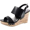 Material Girl Mmona Womens Adjustable Manmade Wedge Heels In Black