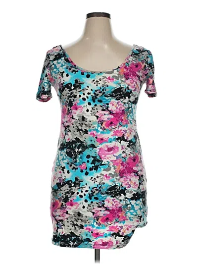 Pre-owned Material Girl Short Sleeve Top Teal Sweetheart Neckline Tops