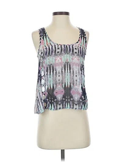 Pre-owned Material Girl Sleeveless Top Silver Halter Neckline Tops