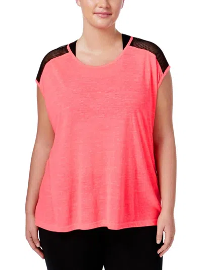 Material Girl Women's Activewear Plus Size Active Strappy Back T-shirt In Flashmode In Multi