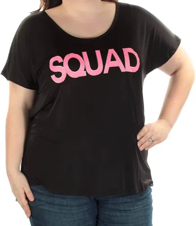Material Girl Women's Plus Size Be Squad Graphic Tee In Noir In Black