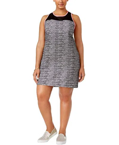 Material Girl Women's Space Dye Mesh Yoke Dress - Plus In Noir Sd In Black