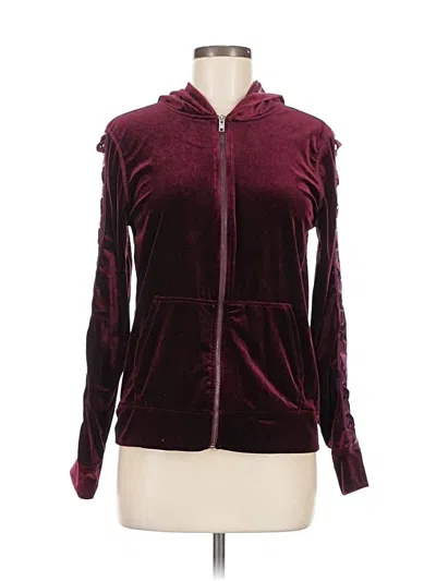 Pre-owned Material Girl Zip Up Hoodie In Burgundy