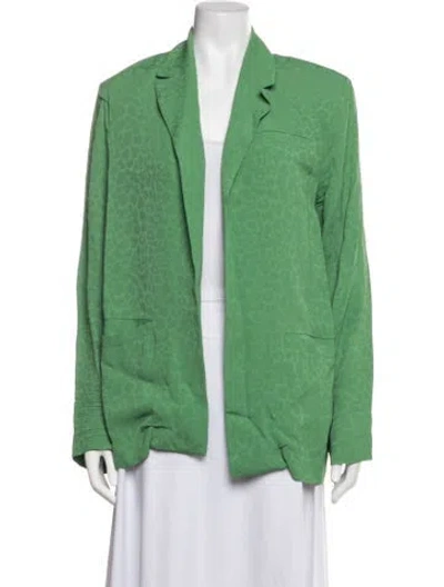 Pre-owned Materiel Animal Print Blazer In Green