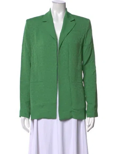 Pre-owned Materiel Animal Print Long Sleeve Top In Green