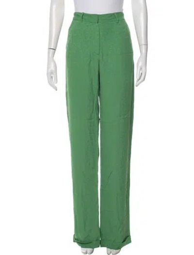 Pre-owned Materiel Animal Print Straight Leg Pants In Green