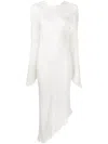 Materiel Asymmetric Backless Sheer Dress In White