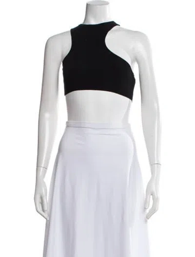 Pre-owned Materiel Asymmetrical Sleeveless Crop Top W/ Tags In White