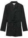 Materiel Single-breasted Belted Blazer In Schwarz