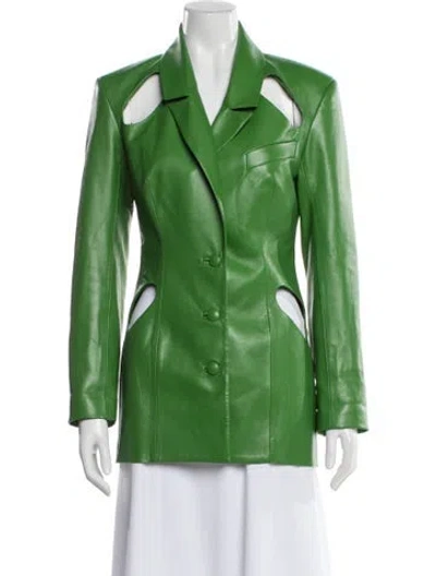 Pre-owned Materiel Faux Leather Blazer In Green