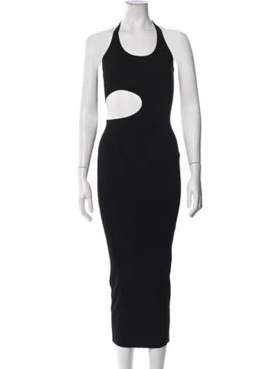 Pre-owned Materiel Halterneck Midi Length Dress In Blue