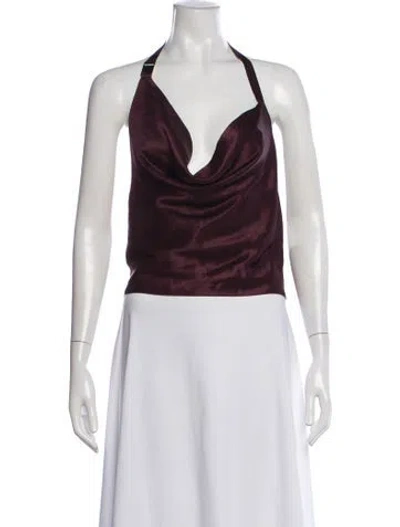 Pre-owned Materiel Halterneck Sleeveless Top In Burgundy