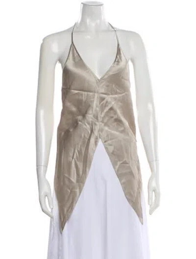 Pre-owned Materiel Halterneck Sleeveless Top In Neutral