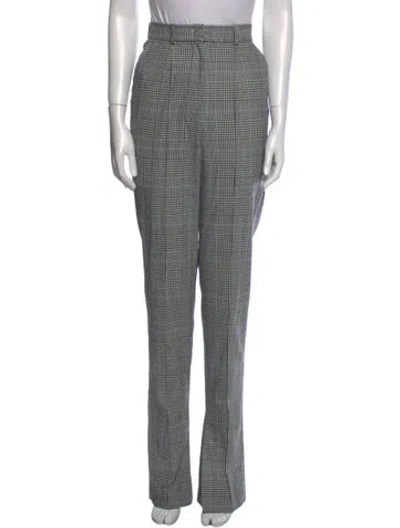 Pre-owned Materiel Houndstooth Print Straight Leg Pants W/ Tags In Black