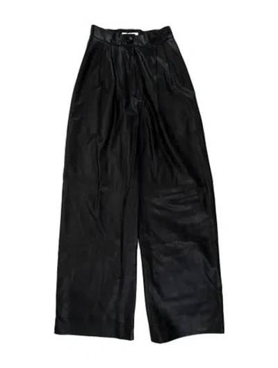 Pre-owned Materiel Leather Wide Leg Pants W/ Tags In Grey