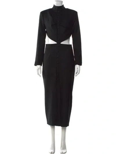 Pre-owned Materiel Long Dress In Black