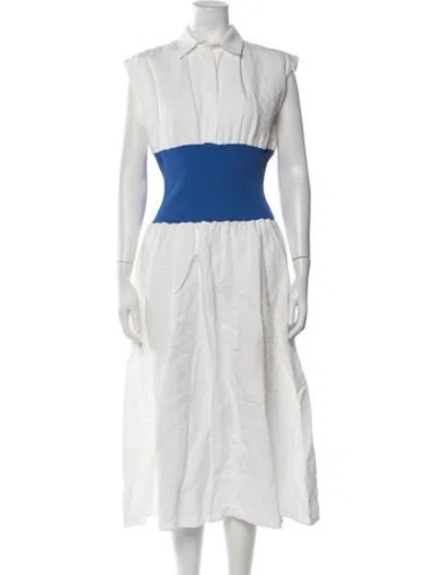 Pre-owned Materiel Long Dress In White
