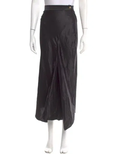 Pre-owned Materiel Long Skirt In Black