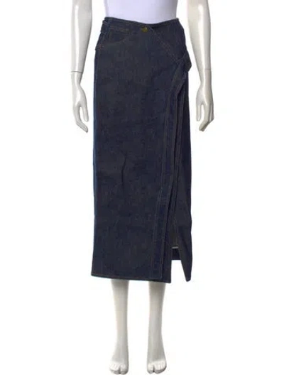 Pre-owned Materiel Long Skirt W/ Tags In Blue