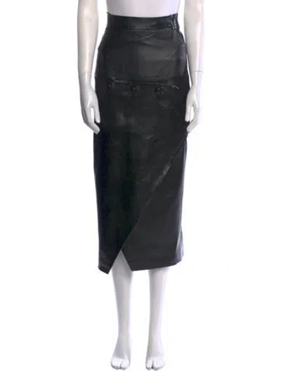 Pre-owned Materiel Midi Length Skirt In Black