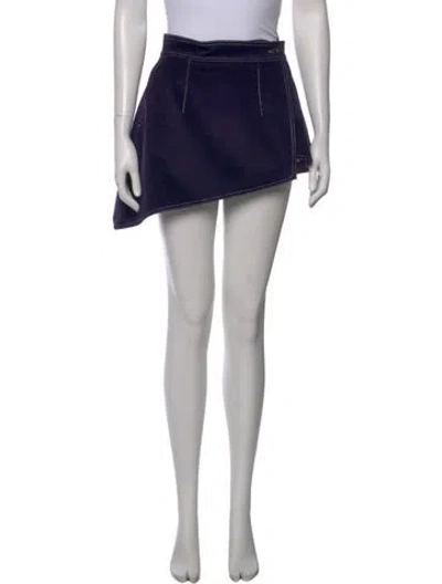 Pre-owned Materiel Mini Skirt In Purple