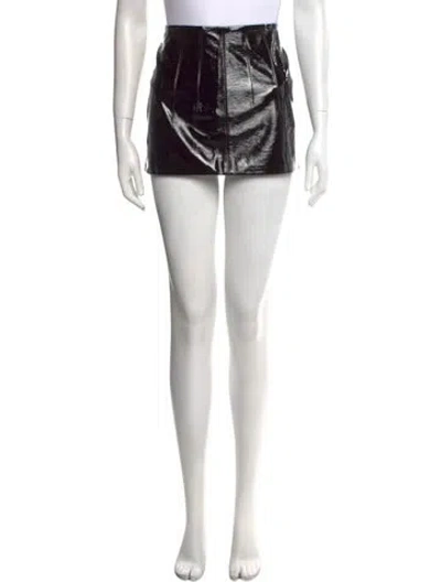 Pre-owned Materiel Mini Skirt W/ Tags In Black
