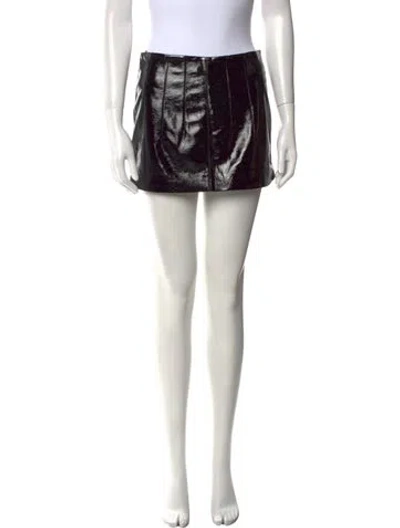 Pre-owned Materiel Mini Skirt W/ Tags In Black