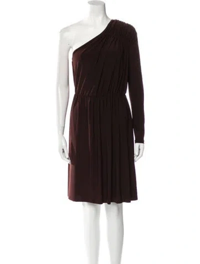 Pre-owned Materiel One-shoulder Mini Dress In Brown