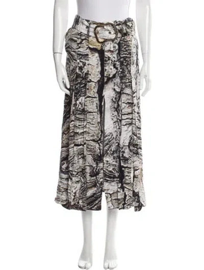 Pre-owned Materiel Printed Midi Length Skirt In Neutral