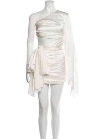 Pre-owned Materiel Satin Mini Dress W/ Tags In White