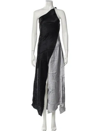 Pre-owned Materiel Silk Long Dress In Black