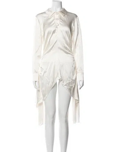 Pre-owned Materiel Silk Mini Dress In Neutrals