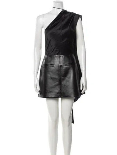 Pre-owned Materiel Silk Mini Dress W/ Tags In Black