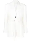 Materiel Single-breasted Belted Blazer In White