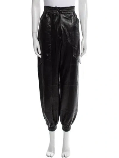 Pre-owned Materiel Skinny Leg Pants In Black