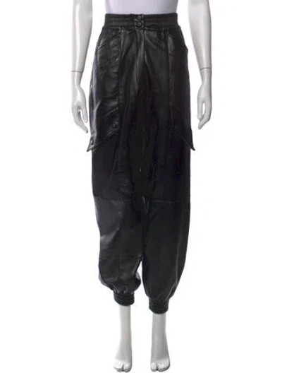 Pre-owned Materiel Skinny Leg Pants In Black