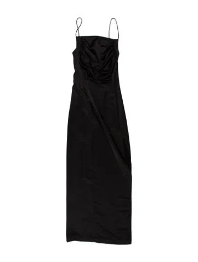 Pre-owned Materiel Square Neckline Long Dress In Black