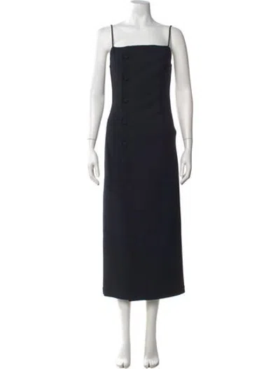 Pre-owned Materiel Square Neckline Long Dress In Black