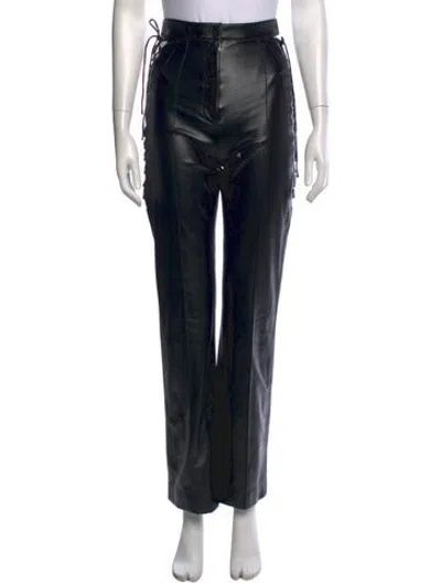 Pre-owned Materiel Straight Leg Pants In Black