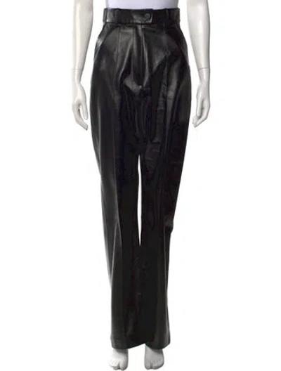 Pre-owned Materiel Striped Wide Leg Pants In Black