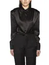 Materiel Faux Leather Lace-up Top In Black