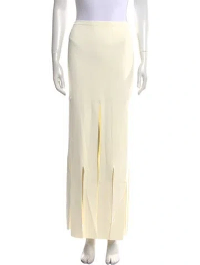Pre-owned Matériel Tbilisi Fringe Trim Accent Long Skirt W/ Tags In Yellow