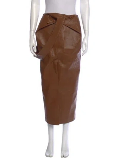 Pre-owned Matériel Tbilisi Long Skirt In Brown