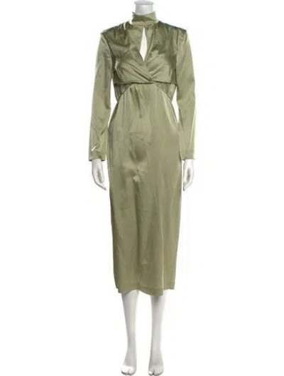 Pre-owned Matériel Tbilisi Mock Neck Long Dress In Green