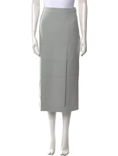 Pre-owned Matériel Tbilisi Pleated Accents Midi Length Skirt W/ Tags In Gray