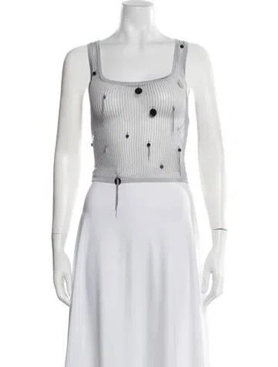 Pre-owned Matériel Tbilisi Square Neckline Sleeveless Crop Top In Gray