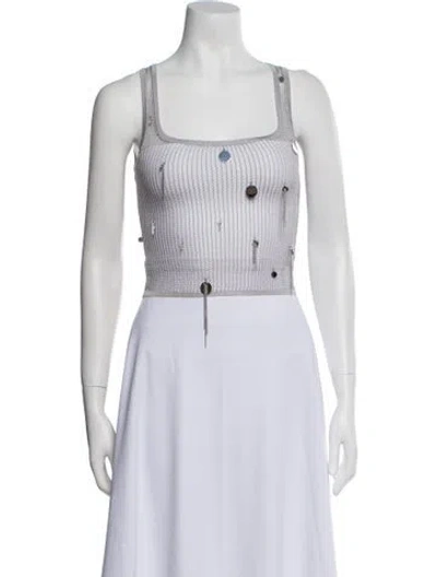 Pre-owned Matériel Tbilisi Square Neckline Sleeveless Crop Top W/ Tags In Gray