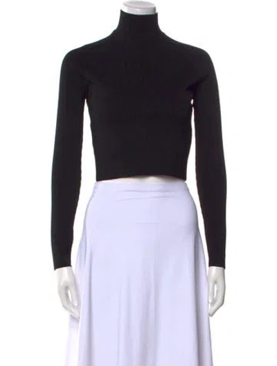 Pre-owned Matériel Tbilisi Turtleneck Long Sleeve Crop Top W/ Tags In Black