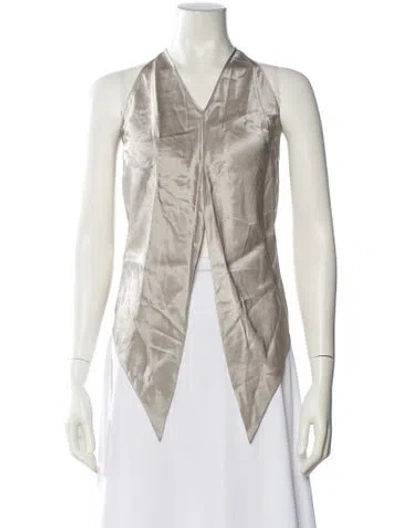 Pre-owned Matériel Tbilisi V-neck Sleeveless Top W/ Tags In Gray